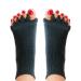 Happy Feet Toe Separator Socks - Comfortable Alignment Socks Washable Massage Socks Prevent Foot Cramp and hammertoes - Black