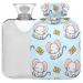 Oarencol Cute Mouse Hot Water Bottle with Cover 2L Transparent Hot Water Bag for Pain Relief Cramps