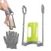Aid for putting on compression stockings and support stockings take off without bending with special gloves for compression stockings