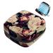 Menstruation pad bag with zipper women's napkin bag tampons collective bags for women and girls (flower pattern with rose watercolor)