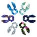 Bowknot Hair Scrunchies Bands for Women 6 Packs Marine Starfish Seaweed Jellyfish Blue Hair Scrunchies with Bow Hair Elastics Bands Ponytail Holder Multi-colored 9
