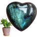 Palm Stones and Crystals - Natural Raw Stone Labradorite Reiki Healing Crystals with Heart Shape | Blue Moonstone Crystal Decoration for Living Room and Bedroom Fanghua - Buy Online on GoSupps.com