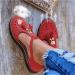 Stylish Women's Flat Sole Leather Sandals with Tassels & Buckle - Comfortable Summer Footwear for Travel & Beach - Buy Online on GoSupps.com