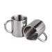 IMEEA Coffee Mugs Camping Cup 10oz Double Walled Stainless Steel Camping Mug with Handle, Set of 2 Silver 10.0 Fluid Ounces