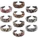 Ondder 10 Pcs Leopard Headbands for Women Cheetah Knotted Headbands Fashion Top Knot Headband for Women Girls Head Bands Leopard Hair Accessories for Women Girls 10 Pack B