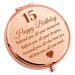15 Year Old Girls Inspirational Birthday Gift Compact Makeup Mirror Happy 15th Birthday Gift For Daughter Niece Sister Cousin Best Friends Rose Gold Compact Mirror Daughter Birthday Gift from Mom Rose Gold 9