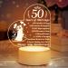 Buioata 50th Anniversary Night Light Gift for Couple - Golden Wedding & Parent's Anniversary - Buy Online on GoSupps.com