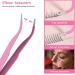 Ainiv 2Pcs Straight & Curved Lash Tweezers Kit - Stainless Steel Pointed Tweezers for Eyelash Extensions, DIY Crafts, Nail Art - Pink - Buy Online on GoSupps.com