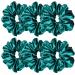 6 Pcs Satin Silk Hair Scrunchies Soft Hair Ties Fashion Hair Bands Hair Bow Ropes Hair Elastic Ponytail Holders Hair Accessories for Women and Girls (5.0 inch Green) 5.0 Inch (Pack of 6) Green