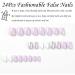 24Pcs Purple White Glitter False Nails - Short Squoval Press On Nails with Glue for Women & Girls - Buy Online on GoSupps.com