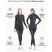 Nooyme Women's Thermal Underwear Set - Breathable Anti-Bacterial Flexible Ski Wear - Warm and Functional for Home & Sports in Autumn/Winter - Black & Gray - Buy Online on GoSupps.com