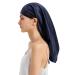 Lilysilk mulberry lide hair hood sleeping hood sleeping hood 100% silk of 19 momme long silk cap cap for curly hair night hat for sleeping silk hood for women with long hair dark blue