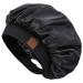 Hat Hut Satin Bonnet Silk Bonnet Sleep Cap for Women Hair Bonnet for Curly Hair Sleeping Adjustable Wide Band Double Layer One Size A01-Black