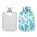 KCLDECI hot water bottle with cover snowflakes Christmas trees 2 l hot water bottle hot water bag for foot warmer pain relief hot and cold therapy cramps