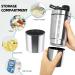 Junundjing Stainless Steel Protein Shaker - 700ml with 200ml Compartment & Mixing Ball | Ideal for Nutrition & Protein Shakes - Buy Online on GoSupps.com