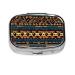 African Tribal Ethnic Texture Printing 2 Compartment Small Pill Case Cute Small Pill Box Purse Pill Boxs Travel Pill Organizer for Pocket Purse and Travel Gifts