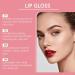  Nuvilo Moisture-absorbing red lip gloss with a fine sheen - non-sticky and long-lasting color enhances lip volume and softness (4pcs) - Buy Online on GoSupps.com