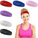 Wide Headbands 6Pcs Set for Women and Men - Stretchy Elastic Hair Bands for Gym, Yoga, Running - Soft Sweat Absorbing Headbands - Buy Online on GoSupps.com