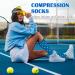 Buy Actinput Compression Stockings for Men & Women - 4 Pairs Colorful Support Socks for Sports Travel & Nursing - Blue S-M - Buy Online on GoSupps.com
