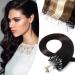 Rich Choices Micro Loop Human Hair Extensions 16 Inches Real Human Hair Extensions 100s 0.5g/Strand 50g Remy Straight Hair Durable Ring Beads #1B Natural Black 16 Inch #1B Natural Black