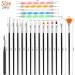 Qufiiry 20-Piece Nail Brush Set with Dotting Pen | Acrylic Brushes for Gel Nails & UV Gel Designs - Buy Online on GoSupps.com