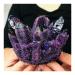 Crystal Rough Natural Purple Ghost Phantom Quartz Crystal Cluster Crystal Druse Specimen Minerals Reiki 600-800g