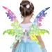 Light Up Fairy Wings | Little Girls Butterfly Wings for Halloween | Halloween Costume Prop for Theatrical Performance Dress Up Masquerade Parade Shzons English Color Box Battery Version