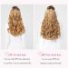 REECHO Invisible Wire Hair Extensions 20 Inch- Chestnut Brown with Blonde Highlights | Adjustable Size, Removable Clips, Curly Wavy Secret Hairpiece for Women - Buy Online on GoSupps.com