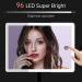 Rechargeable Lighted Makeup Mirror with 96 LED Lights, Phone Holder, and 10X Magnifying Mirror - Sensor Touch Dimmable, 3 Color Lighting, 360 Rotation - Black | Perfect for Vanity and Beauty Needs - Buy Online on GoSupps.com