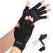 Duerer Arthritis Compression Gloves with Straps Women Men for RSI Carpal Tunnel Rheumatoid Tendonitis Hand Pain Hand Support. Fingerless Gloves for Computer Typing and Daily work (Black L) Large (1 Pair) Strap Black