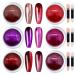 GZMAYUEN Chrome Nail Powder Mirror Effect Metallic Powder for Nails 6 Color Red Chrome Dip Powder Nail Pigment for DIY Gel Polish Nail Art 05