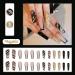 Golden Black Sparkling Coffin False Nails - Extra Long Press on Nails for Women and Girls - 24pcs with Glue Stickers - Fashion Ballerina Fake Nails - Buy Online on GoSupps.com