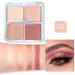 AKARY Matte Shimmer Eyeshadow Palette - 4 Colors Pearlescent Nude Pink Glitter Makeup Kit - Buy Online on GoSupps.com