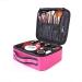 Make-up bag with a brush waterproof make-up storage bag for cosmetic organizers large-volume storage box for toilet articles with adjustable compartments (violet red)