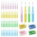 Skhaovs 40 pieces interdental brushes toothbrush push-pull interdental cleaner oral dental dental toothbrush gap rooms portable dental floss stick for cleaning tooth cleaning tools (4 colors)