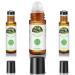 Leczhmyo Organic Castor Oil Roll on for Belly Face Body Under Eyes Certified Organic Cold Pressed Hexane Free Unrefined 3 Glass Bottle Pure Roller Ball Castor Oil to Moisturize Skin Lips