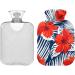 2L Heat Bottle - Durable Warmth Bag for Pain Relief | Red Hibiscus & Palm Leaf Design | Ideal for Cramps Shoulder & Neck Therapy - Buy Online on GoSupps.com