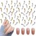 Tulip Nail Charms 60PCS Rose Flower Metal Nail Gems Studs Gold Silver Nail Art Decorations Ornaments for Nail Design Supplies Jewelry Accessories (Gold Silver)