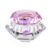 Minkissy Nail Art Dappen Dish Diamond Shape Nail Crystal Bowl with Lid for Nail Acrylic Liquid Powder (Pink)