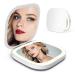 Dylviw LED Lighted Travel Makeup Mirror  1X/3X Magnification Rechargeable Compact Portable Hand Pocket Mini Mirror with Light for Travel  Home  Office  Purse