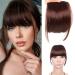 PMELCXD Clip in Fringe Bangs Hair Clip in Bangs Human Hair Bangs Hairpieces for Women Clip-on Bangs French Neat Bangs Fringe with Temples One Piece Bang Hair Extension for Daily Wear-Dark brown