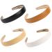 Vin Beauty 4 Pack Solid Leather Headbands for Women - 1 Wide Non-slip Headband - Elegant PU Hair Accessories in Dark Orange, Black, Beige, White - Buy Online on GoSupps.com