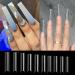 Extra long C curve nail tips Half cover clear French nails xxl deep fingernail 500PCs acrylic straight square tips diy nail art press on nails extension