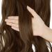 OMGREAT Ombre Halo Hair Extensions 18 Inch Wavy Curly Synthetic Hair - Light Chestnut Brown - Buy Online on GoSupps.com
