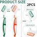 Tacino 2-Piece Prosthetic Toothbrush Set | Ergonomic Double Cleaning Brushes for Prostheses - Orange & Green - Buy Online on GoSupps.com