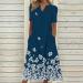 Foldap Women's Boho Floral Summer Dress - O-Neck Casual Print Long Dress with Short Sleeves and Pockets - X-Large (A1-blue) - 2023 Collection - Buy Online on GoSupps.com