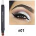 Eyeshadow Makeup Stick - No Crease Glitter Shimmer Pearl White Cream Eye Shadow Stick with Soft Brush Rotatable Eye Brightener Pencil Crayon Long Lasting Waterproof for Metallic Eye Makeup-#01 01# - Buy Online on GoSupps.com
