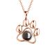 COFEFT Personalized photo projection necklace paw paw paw support chain with image inside personalized pet dog or cat memorial necklace personalized gifts necklace - rose gold