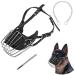 Ryltd the brand Yinrikom dog maulkb metal face basket dog muzzle muzzle breathable adjustable leather line suitable for large medium dogs.black L