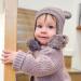 KAKU NANU Toddler Winter Hat with Double Pom Pom | Fleece Lined Beanie for Baby Boys & Girls 6-12 Months | Dark Purple - Buy Online on GoSupps.com